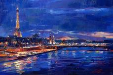 Michael Flohr Art Michael Flohr Art Midnight in Paris (Mini) (Framed)